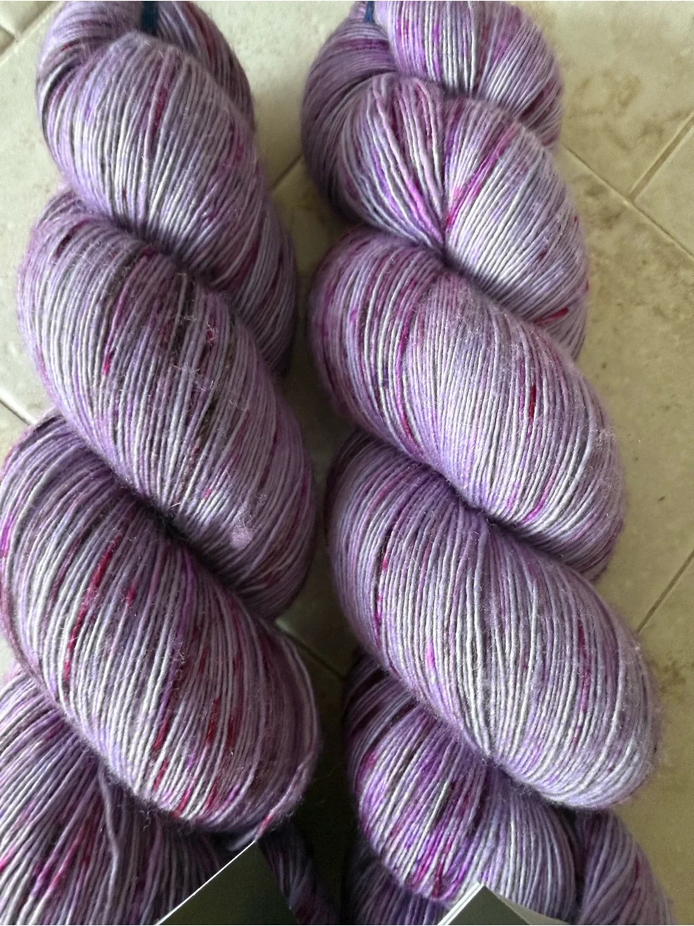 Madelinetosh Hand-Dyed Yarn - Lavender with Pink Speckles
